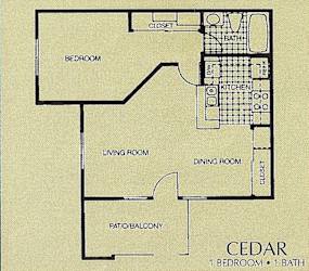 the floor plan for a bedroom apartment with a bathroom and a closet