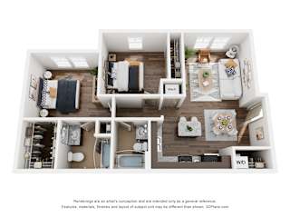 a 1 bedroom floorplan is shown in this image