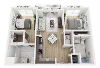 a floor plan of a 1 bedroom apartment