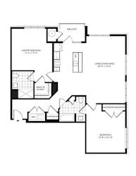 B6 Floor Plan at The Sheffield Englewood, New Jersey