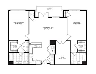 B8 Floor Plan at The Sheffield Englewood, Englewood, NJ, 07631