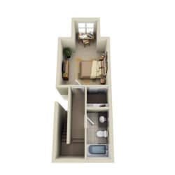 1 BR1 BA Loft Floor Plan at Prospect Place, Hackensack, NJ