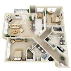 2 BRG Floor Plan at Prospect Place, Hackensack, NJ, 07601