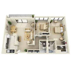 2BRD Floor Plan at Prospect Place, New Jersey, 07601
