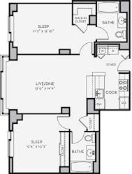 B2 Floor Plan at Shearwood Station, New Rochelle, 10801