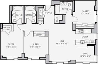 C1 Floor Plan at Shearwood Station, New York, 10801