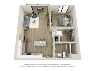 Barlow II - 1 Bed, 1 Bath with Balcony - Downtown Kalamazoo, MI Apartments - 400 Rose