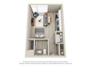Whitmore - Studio, 1 Bath Barrier Free - Downtown Kalamazoo, MI Apartments - 400 Rose