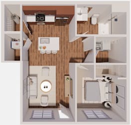B1 Floor Plan at The Landing at Hub City, Plymouth, 53073