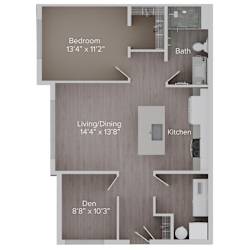 1 Bedroom, 1 Bathroom with Den at The Locklyn Apartments