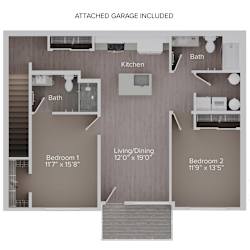 2 Bedroom, 2 Bathroom with Garage at The Locklyn Apartments