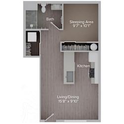 a floor plan of a studio apartment with the roommates identifying the floor plans of
