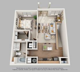 Floor Plan 1-Bedroom Standard