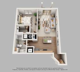 Floor Plan 1-Bedroom Standard