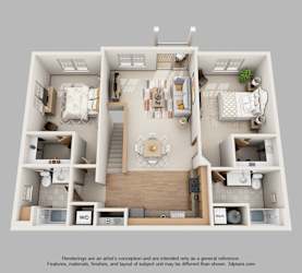 Floor Plan 2-Bedroom Standard with Garage