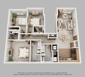 Floor Plan 3-Bedroom Standard with Garage