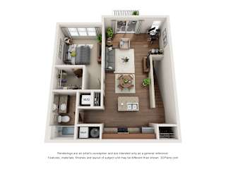 Floor Plan 1-Bedroom Deluxe