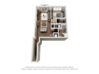 Floor Plan 1-Bedroom Deluxe