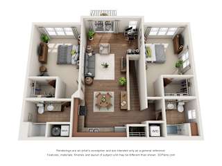 Floor Plan 2-Bedroom Deluxe with Garage