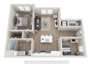 1 Bedroom, 1 Bathroom with Den ADA at The Locklyn Apartments