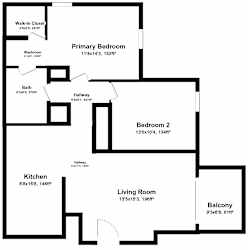 2 Bedroom 1 Bath Floor Plan at Camino Creek, ROHNERT PARK California