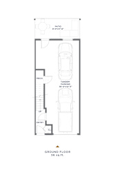 A diagram of a parking garage with a car illustration and measurements.