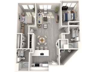 a floor plan of a 2100 sq ft apartment