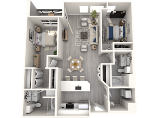 a1 floor plan  1 bedroom  1190 square feet  the graham