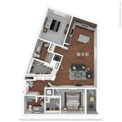 Midtown 205 Apartments in Charlotte, NC Two Bedroom Floor Plan