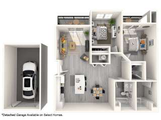 A detached garage is available on select homes.