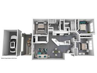 A drawing of a Ganse Apartment in Seniors.