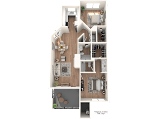 a floor plan of a house with a bedroom and a living room
