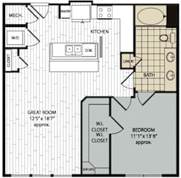 1 bed 1 bath G at Arise Riverside Apartments, Austin, Texas