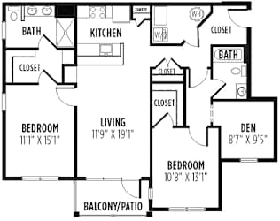 2 Bed Adams Floor Plan at New Britain, Chalfont, 18914