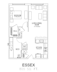 Essex Floor Plan at Heritage Court, Ewing, NJ, 08628