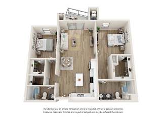 2e floor plan at Cortona Point in Goleta, CA 93117