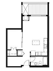 A black and white image of a floor plan of a house.