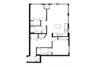 2 Bed Floor plan at Astro, Seattle