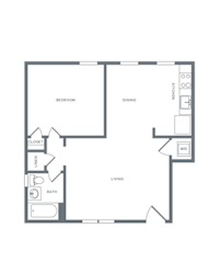 1 bed 1 bath A1 Lower Floor Plan at Alister Morristown, Morristown, 07960