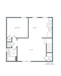 1 bed 1 bath A2 Upper Floor Plan at Alister Morristown, Morristown
