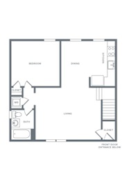 1 bed 1 bath A1 Upper Upgraded Floor Plan at Alister Morristown, Morristown, New Jersey