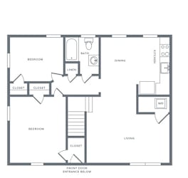 2 bed 2 bath B2 Upper Upgraded Floor Plan at Alister Morristown, New Jersey