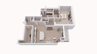 1 bed 1 bath 1N Floor Plan at Tesson Ridge, Missouri