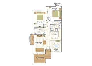 Floor Plan Two Bedroom, Two Bath