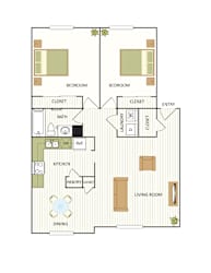 Indigo Two Bedroom, One Bath