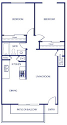 The Benson Two Bedroom, One Bath