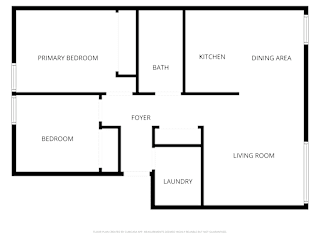 A black and white floor plan of a house with labeled rooms.