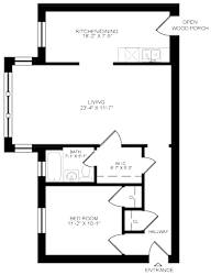 1 bedroom + 1 bath, 708 sqft at The Bryant at Oak Park I & II, Oak Park, 60302