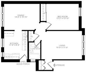 1 bedroom + 1 bath, 750 sqft at The Bryant at Oak Park I & II, Oak Park