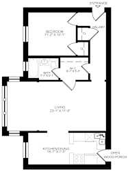 1 bedroom + 1 bath, 703 sqft at The Bryant at Oak Park I & II, Oak Park Illinois